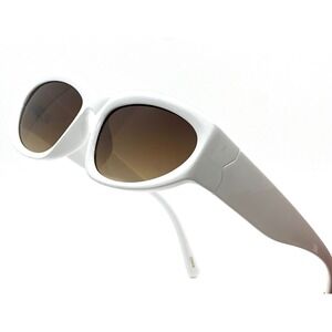 Womens White Sunglasses Trendy Designer Shades Ca Eye Beach UV400 Sun Protection